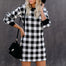 Plaid Long Sleeve Dress - 200000347 Find Epic Store