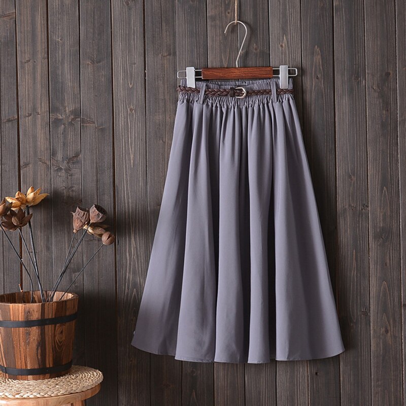 Elegant Chiffon Belt A-Line Skirt - 349 BS0233-7 / One Size / United States Find Epic Store