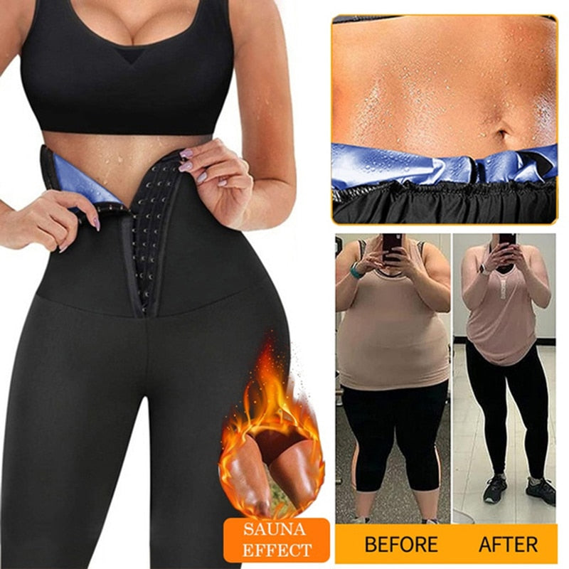 Sauna Pants for Women Weight Loss Sweat Sauna Leggings High Waist Compression Slimming Body Shaper Waist Trainer Faja Shapewear - 0 Find Epic Store