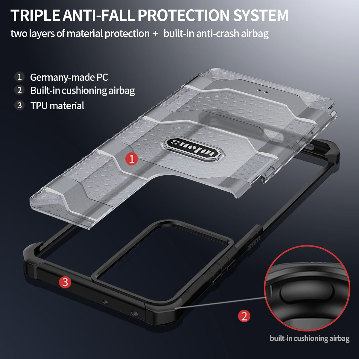 Samung Galaxy S20/S20 Plus/S20 Ultra/S20 FE/S21/S21 Plus/S21 Ultra/Note 20/Note 20 Pro - Military-grade Airbag Anti-fall Mobile Phone Back Cover - 380230 Find Epic Store