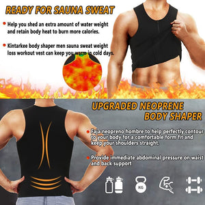 Men Waist Trainer Corset Compression Shirt for Weight Loss Slimming Tank Top Body Shaper Tight Undershirt Tummy Control Girdle - 0 Find Epic Store