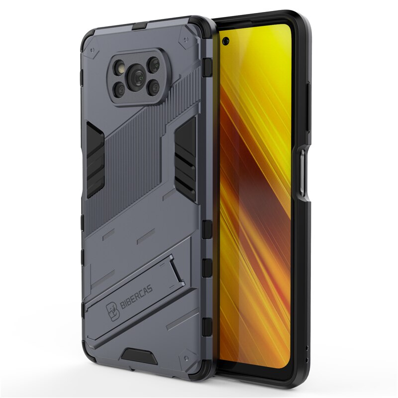 For Xiaomi Poco X3 Pro F3 Case Punk Stlye TPU Soft Rubber Armor Bracket Cover For Xiaomi Poco X3 Cover for Xiaomi Poco F3 PocoM3 - 380230 For Poco X3 Pro / Gray / United States Find Epic Store