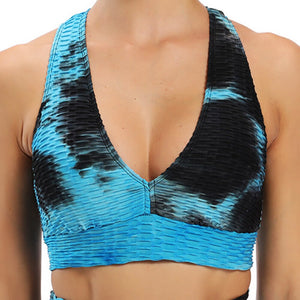 Print Women's Long Sleeve Yoga Top - 200000649 black and blue bra / S / United States Find Epic Store