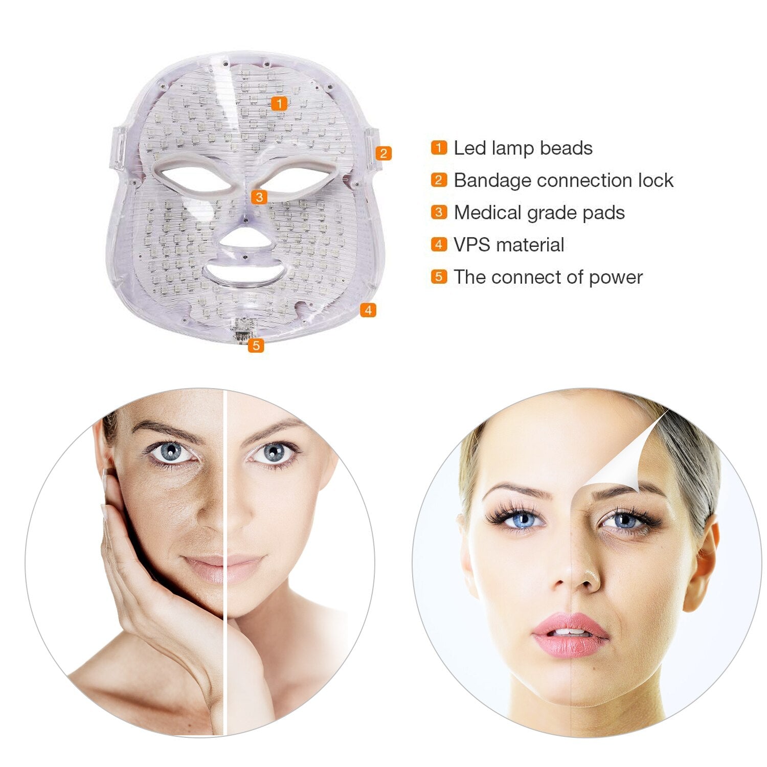 LED Mask Facial Beauty Skin Rejuvenation Photon Light 7 Colors Mask Therapy Wrinkle Acne Tighten Skin Tool Face Facial Machine - 200190144 Find Epic Store