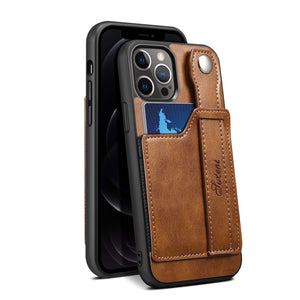 iPhone 12/12 Pro/12 Mini/12 Pro Max PU Case Leather Wallet Flip Case - Stand Feature with Wrist Strap and Credit Card Pockets - 380230 for iPhone 12 / Brown / United States Find Epic Store