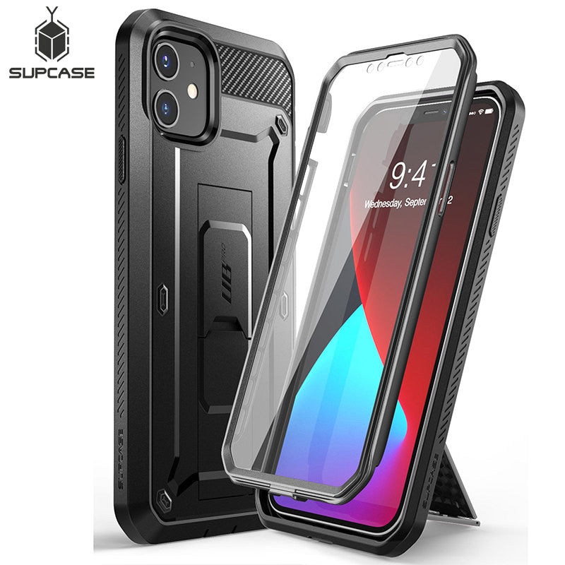 iPhone 12 Mini Case 5.4 inch Full-Body Rugged Holster Cover with Built-in Screen Protector & Kickstand - 380230 Find Epic Store
