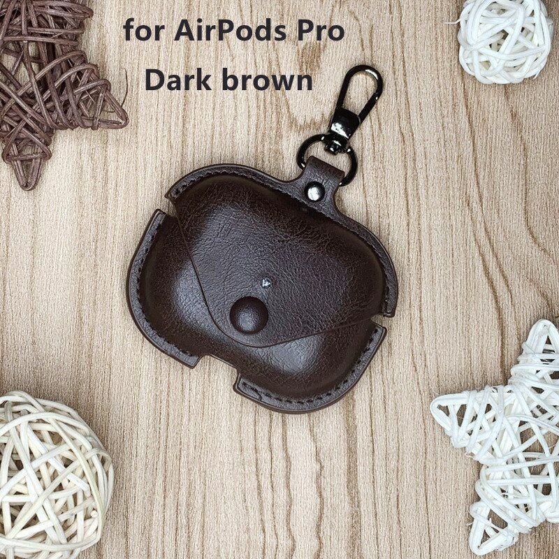 For AirPods Pro 2 1 luxury Bluetooth leather Accessories Bluetooth headset protector Cover business leather Case for AirPods 2 1 - 200001619 United States / Dark brown Pro Find Epic Store