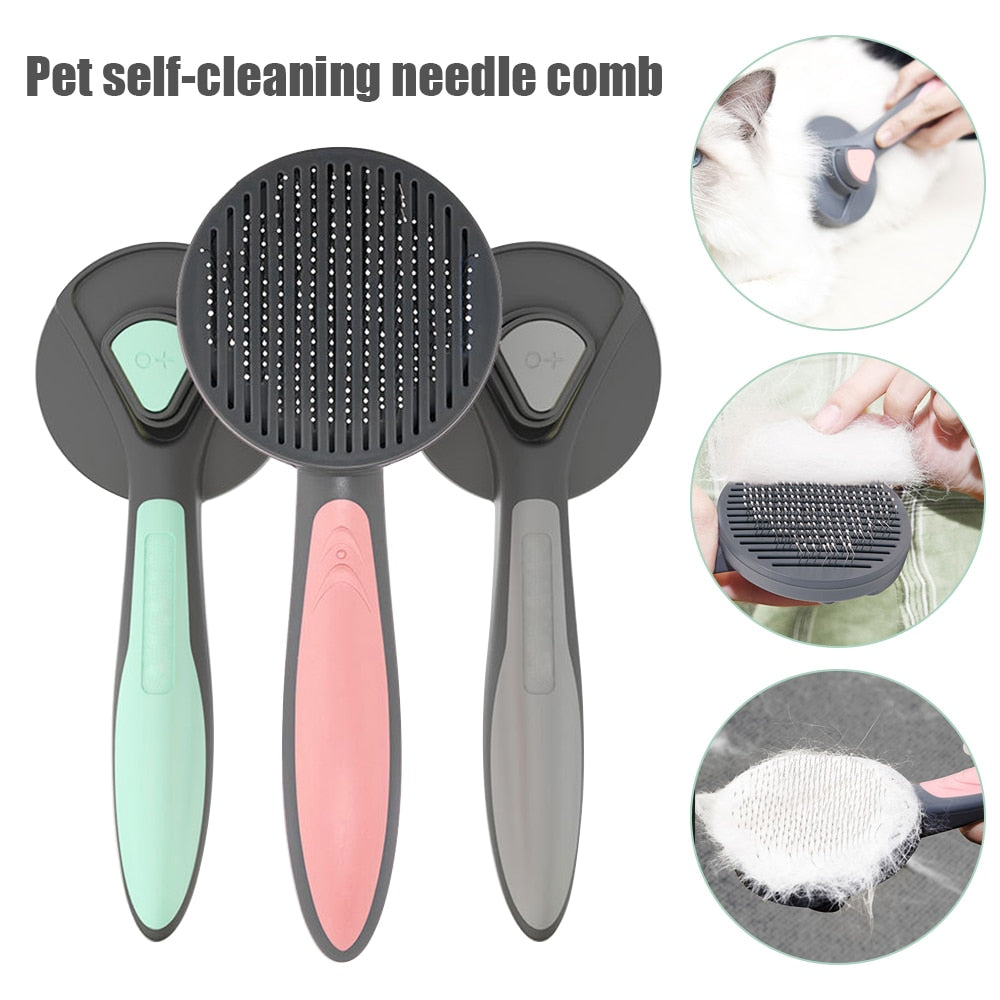Cat Brush Dog Comb Hair Removes Pet Hair Comb For Cat Grooming Hair Cleaner Cleaning Beauty Products Self Cleaning Slicker Brush - 0 Find Epic Store