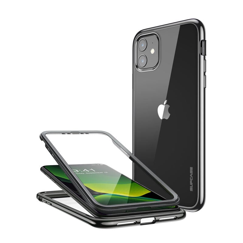 For iPhone 11 Case 6.1 (2019) UB Electro Metallic Electroplated + TPU Full-Body Hybrid Case with Built-in Screen Protector - 380230 Black / United States Find Epic Store