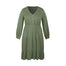 Plus Size Elegant V Neck Solid Loose Midi Dress - 200000347 Green / XL / United States Find Epic Store