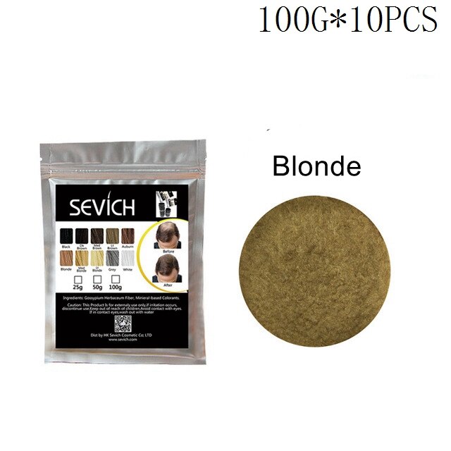 Sevich 10 Color 1000g Refill Bags Salon Regrowth Keratin Hair Fiber Thickening Hair Loss Conceal Styling Powders Extension - 200001174 United States / blonde Find Epic Store