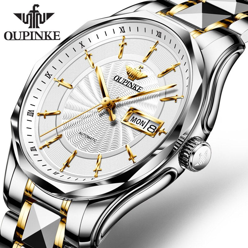 Top Brand Business Luxury Steel Waterproof Auto Mechanical Watch - 200033142 white face / United States Find Epic Store