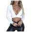 Sexy Deep V Tight Sleeve Short Top Shirt 2019 - 200000791 White / S / United States Find Epic Store