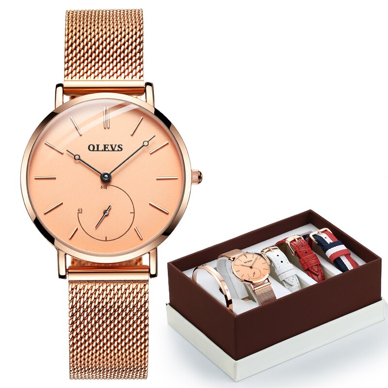 OLEVS Fashion Women Luxury Waterproof Wristwatch - 200363144 gold set / United States Find Epic Store