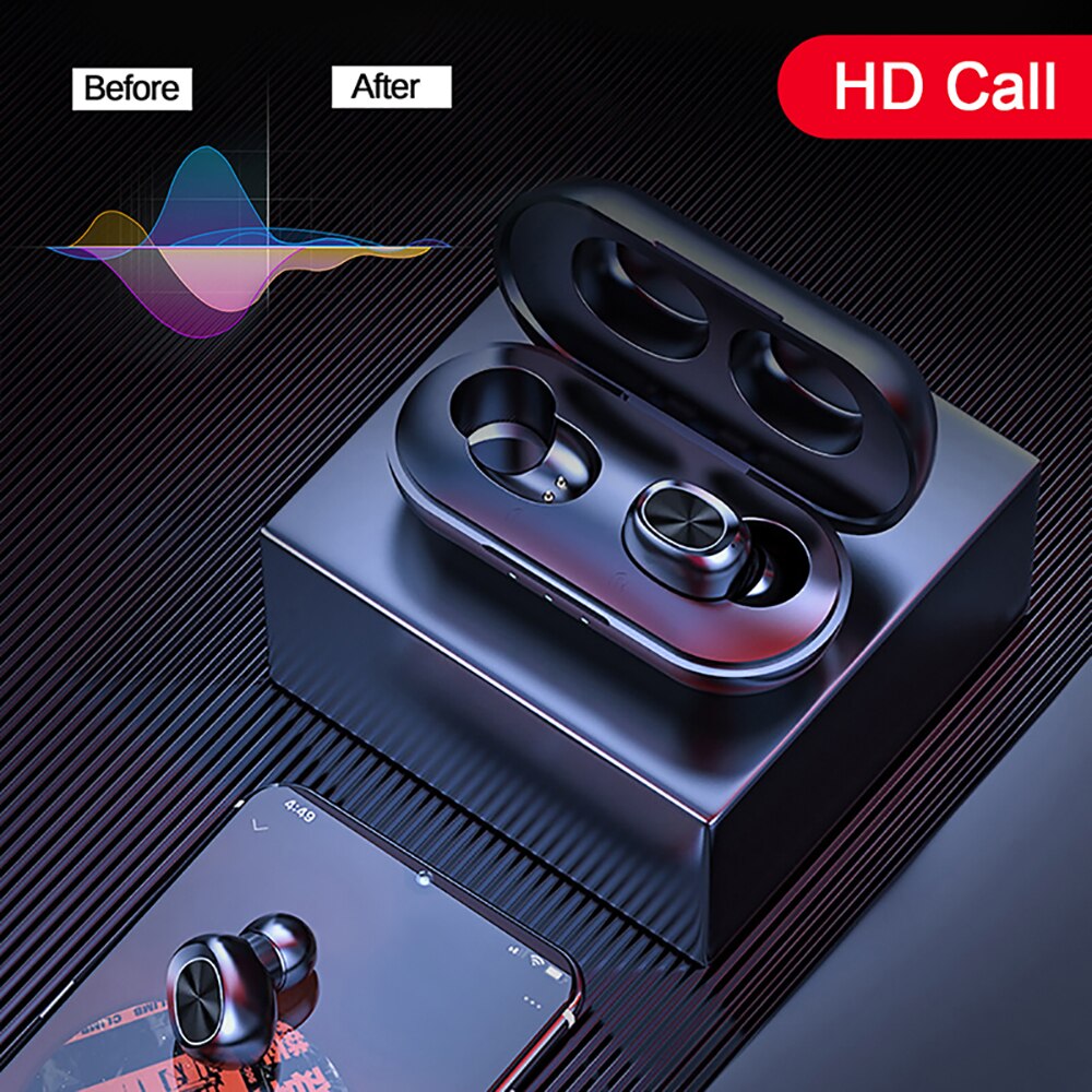 8D Stereo Wireless Bluetooth Earbuds Bluetooth 5.0 Binaural Call Touch Control Digital Display Earphones for iPhone 11 Plus/X/XR - 63705 Find Epic Store