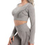 Vital Seamless Long Sleeve Crop Yoga Top - 200000649 Gray / S / United States Find Epic Store