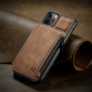 Brown Leather Wallet Case for iPhone 12 Mini 12 11 Pro XS Max SE 2020 8 7 Plus Zipper Purse Wallet Cover With Card Slot Phone Cases - 380230 for iPhone 7 / Brown / United States Find Epic Store