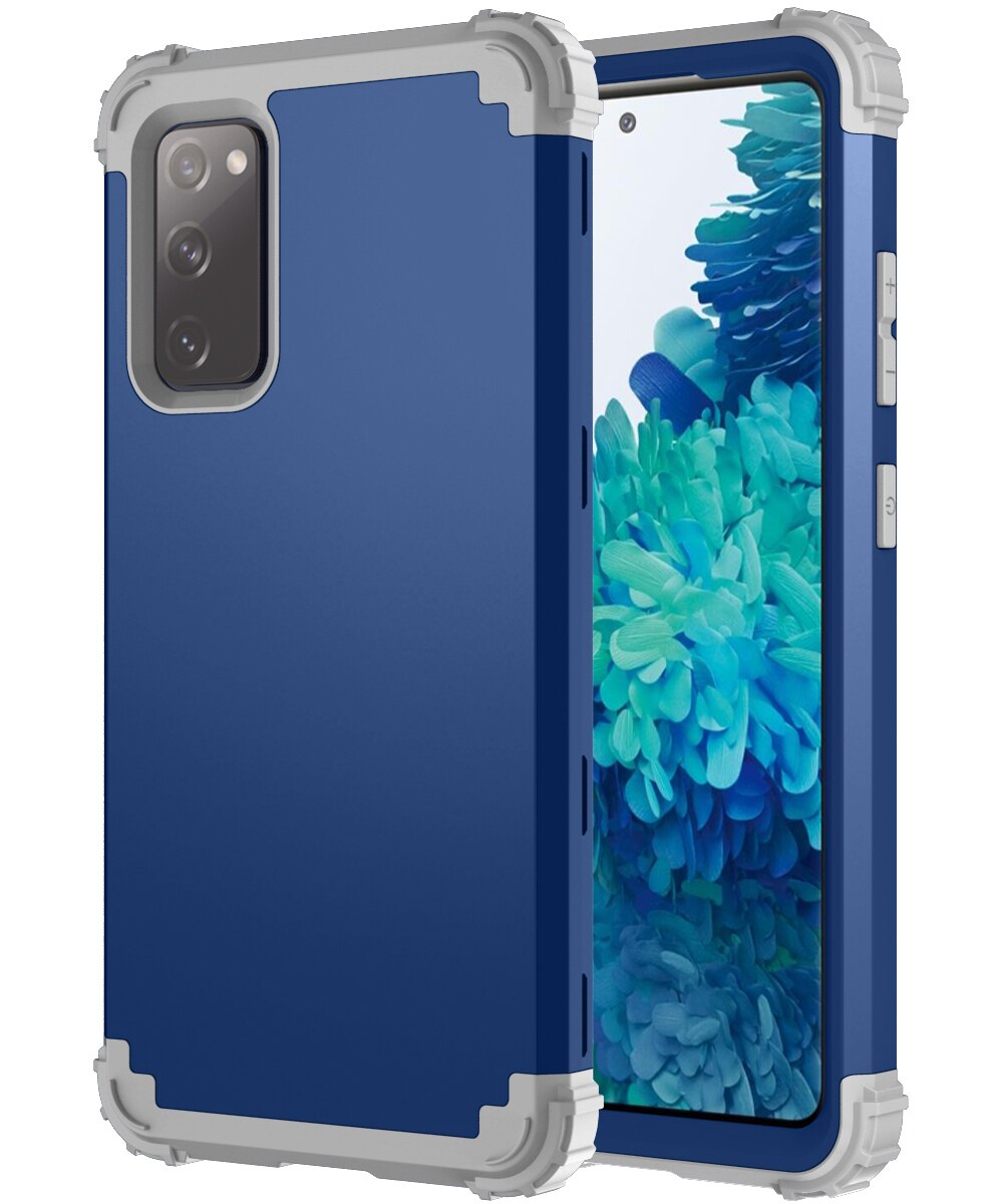 Case for Samsung S20 FE cover 3-in-1 Impact Cover Hard&Soft Silicone Hybrid Case Universal for Samsung Galaxy S20 FE Armor Cases - 380230 for Samsung S20 FE / Navy Blue and Grey / United States Find Epic Store