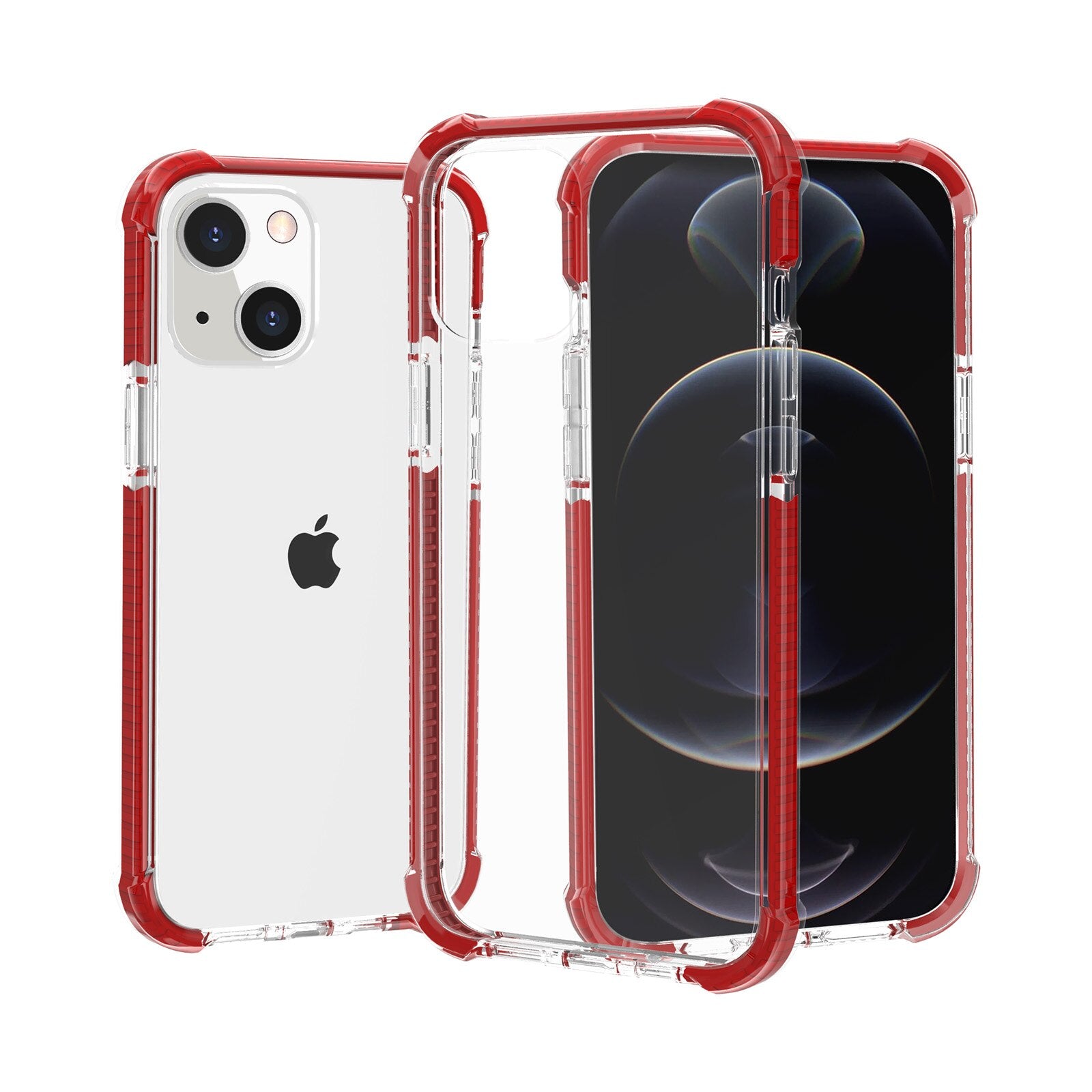 For iPhone 13 Pro Max 13 Mini Case Clear Heavy Duty Protective Crystal Back Cover with Shockproof Bumper Casefor iPhone 13 Pro - 380230 for iPhone 13 / Red / United States Find Epic Store