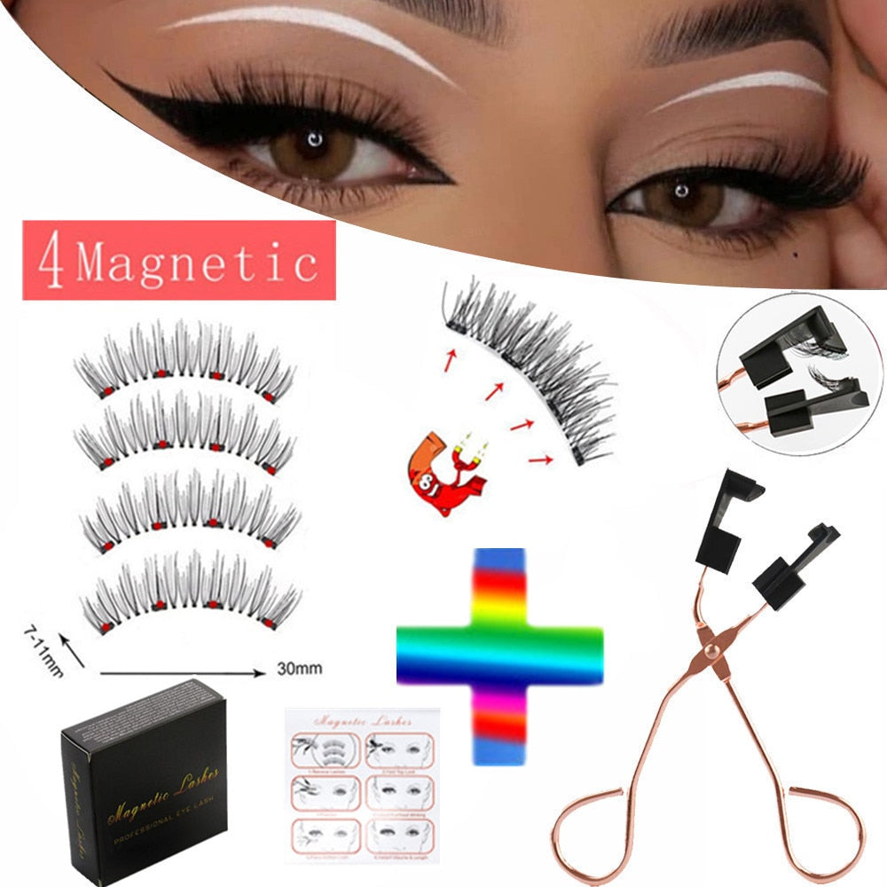 2 Pairs of 4 Handmade Natural Magnetic Eyelashes - 200001197 Find Epic Store
