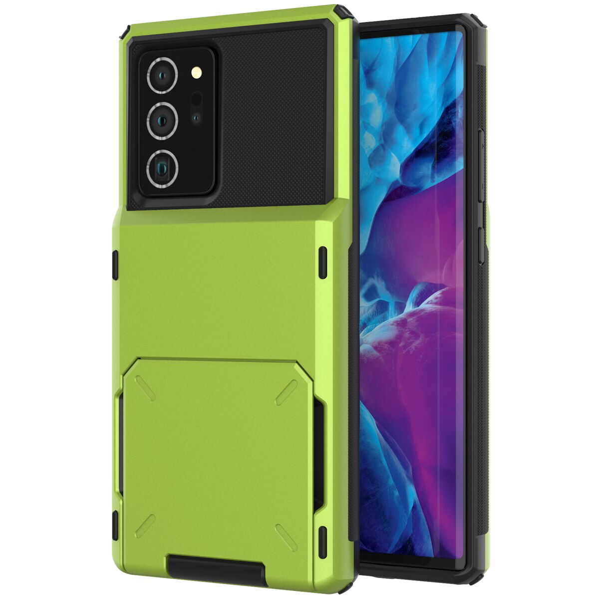 Armor Slide Wallet Cards Holder Phone Case For Samsung Galaxy A750/A8/A9/Note 8/Note 9/Note 20/Note 20 Ultra/S20/S20FE/S20 Ultra/S20 Plus Shockproof - 380230 for Galaxy A 750 / Green / China Find Epic Store