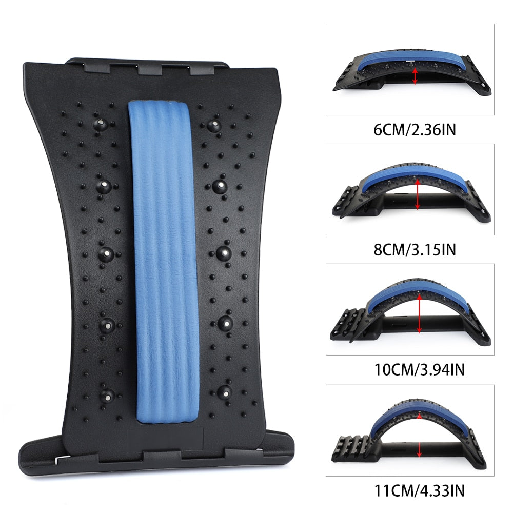 Adjustable Back Stretcher Lumbar Traction Fitness Massage Board Back Massager Stretch Relax Lumbar Support Waist Spine Back Pain - 201230604 Find Epic Store