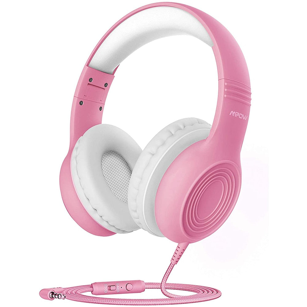 CH6S Cute Kids Headsets Foldable Over-Ear Headphones with 85dB Volume Limited Hearing Protection Headphones With Microphone - 63705 Pink 2 / United States Find Epic Store