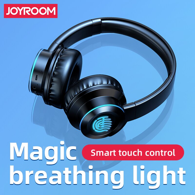 Joyroom LED Wireless Bluetooth5.0 Headset Shocking Bass Noise Stereo Reduction Headphone TFcard port with touch control earphone - 63705 Find Epic Store