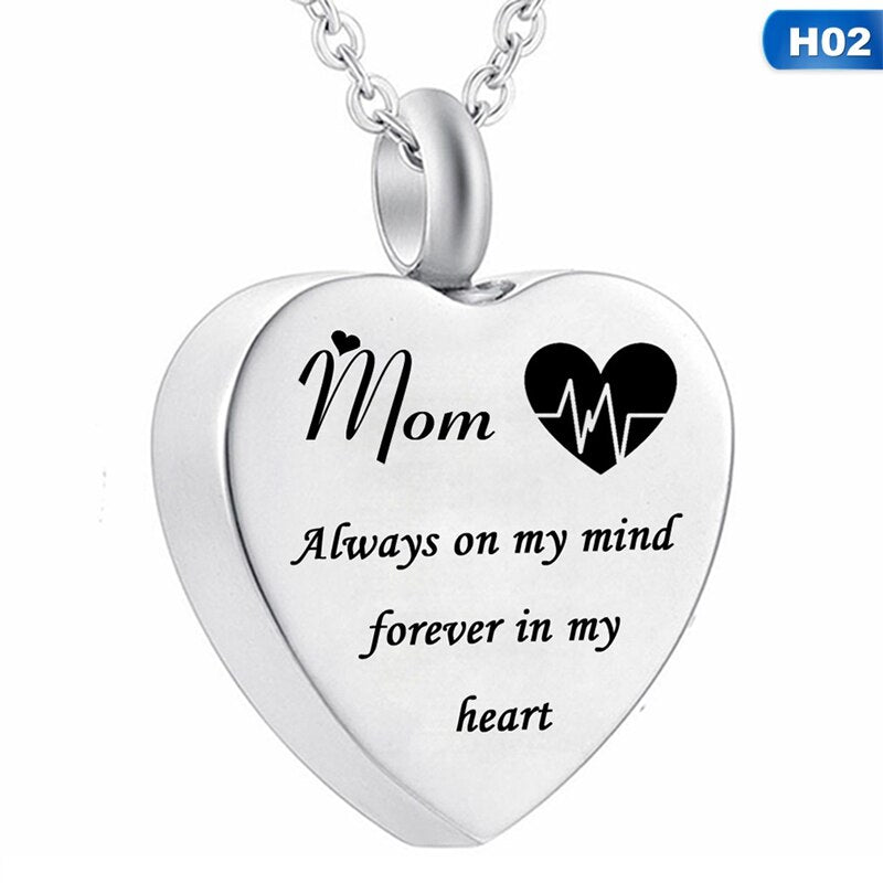 Heart Cremation Urn Necklace For Ashes Urn Jewelry Memorial Pendant Gift - 200000162 H02 / United States Find Epic Store