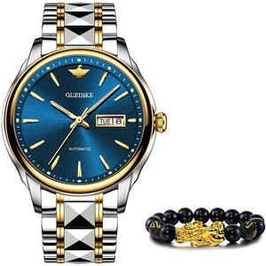 OUPINKE Automatic Tourbillon Waterproof Wristwatch - 200033142 two tone blue / United States Find Epic Store
