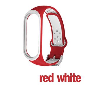Bracelet for Xiaomi Mi Band 5 4 3 Sport Band Watch Band Soft Silicone Waterproof Rubber Strap for Xiaomi Miband 5 Band4 3 NFC - 200000127 United States / red white / For Miband 4 or 3 Find Epic Store