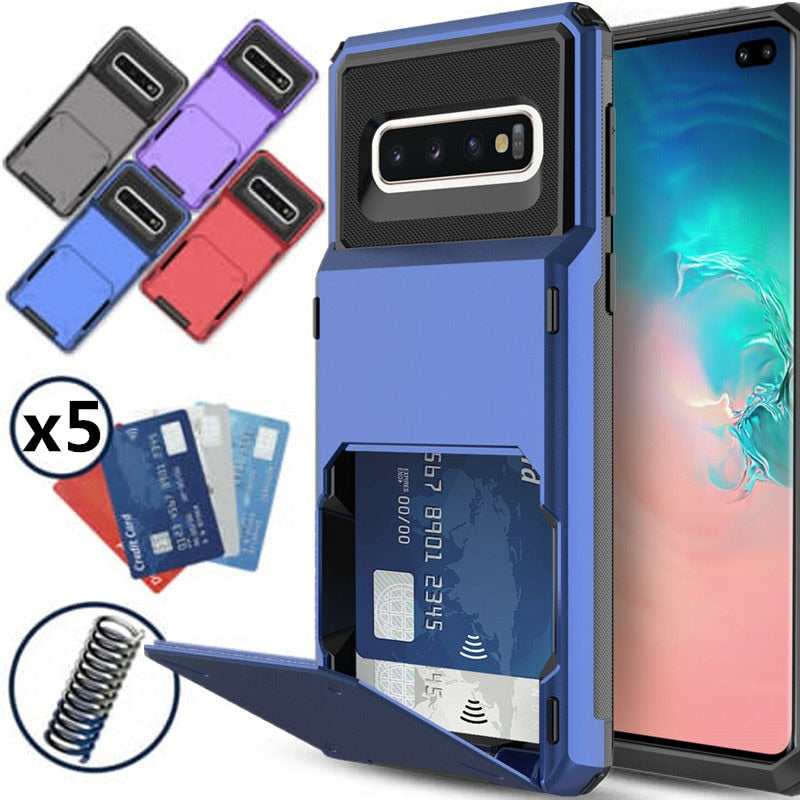 Retro Armor Slide Wallet Cards Holder Pocket Phone Case For Samsung Galaxy A750 A8 A9 Note 8 Note 20 Shockproof Thin Cover - 380230 Find Epic Store