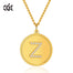 Custom 26 Initial Disc Necklace with CZ Fashion Gold Coin Charm Stainless Steel Necklace Women Men Birthday Gift - 200000162 Z / United States / 40cm Find Epic Store