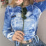 Y2K Fashion Tie Dye Drawstring Cropped Tops - 200000791 Find Epic Store
