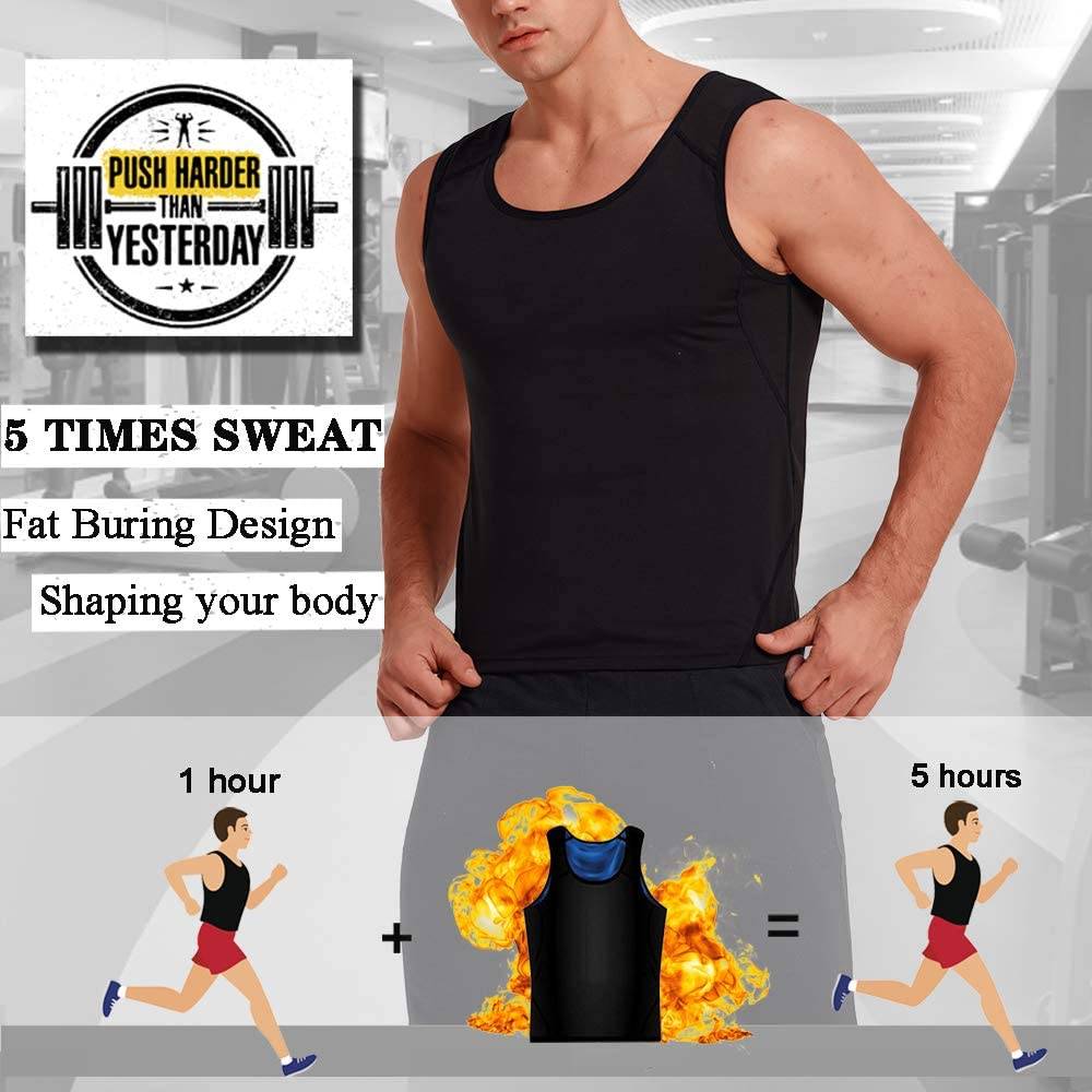 Men Corset Fitness Sauna Sweat Vest Tank Top Slimming Belt Body Shaper Faja Reductive Girdle Waist Trainer Compression Shirt - 200001873 Find Epic Store