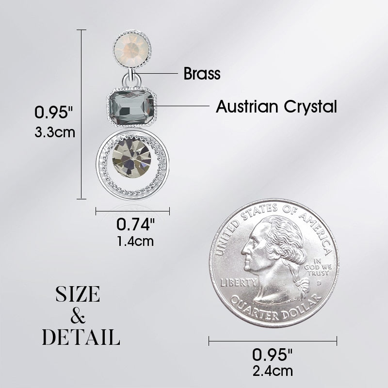 New Fashion Crystal Drop Earrings Circle Long Dangle Earrings - 200000168 Find Epic Store