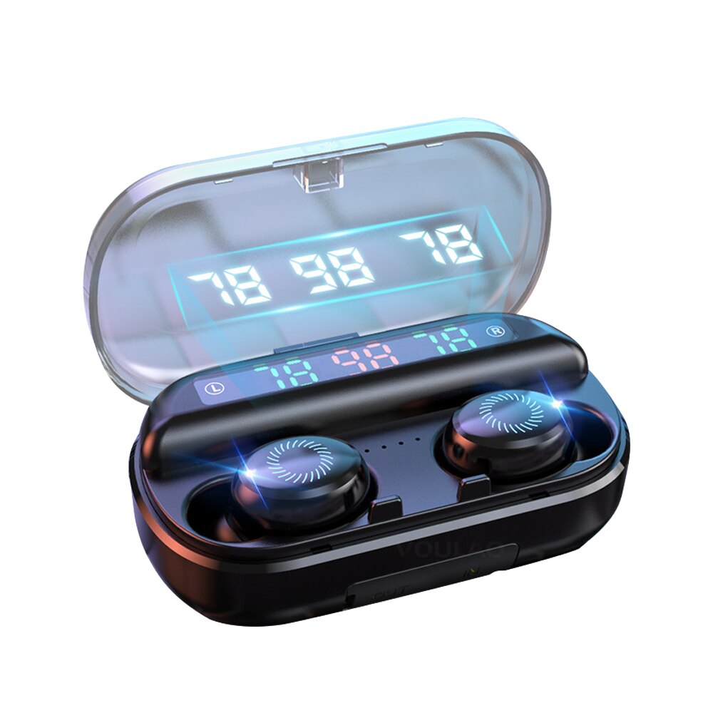 Portable Wireless Earphones Bluetooth 5.0 TWS Earbuds with LED Display 8D Stereo Sport Waterproof Earphones For IOS Android - 63705 Black / United States Find Epic Store