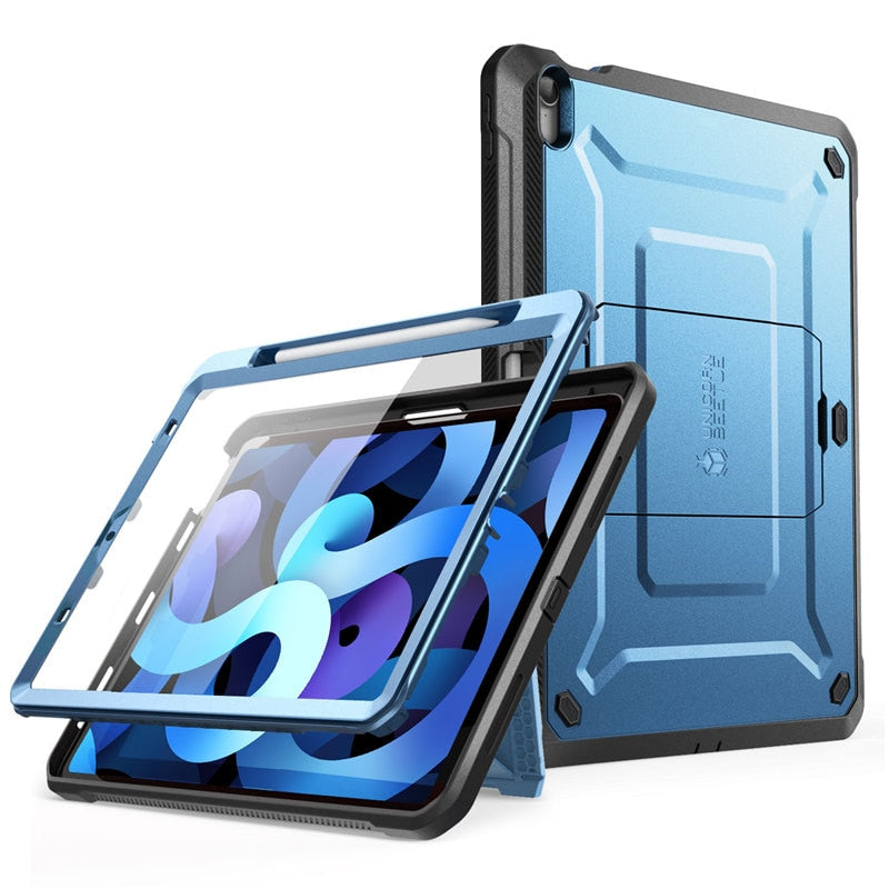 For iPad Air 4 Case 10.9" (2020 Release) UB PRO Full-body Rugged Cover Case WITH Built-in Screen Protector & Kickstand - 200001091 Metallic Blue / United States Find Epic Store