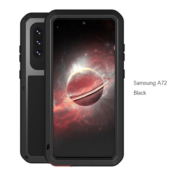 Samsung Galaxy A72 4G/5G Case, Aluminum Metal Gorilla Glass Shockproof - 380230 for Galaxy A72 / BLACK / United States|NO Retail packaging Find Epic Store