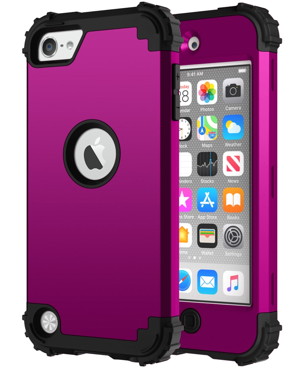 For iPod touch 5/6/7 case Luxury High Quality Strong Hard PC Silicone Protective case For iPod touch 5/6/7 back cover - 380230 For ipod touch 5 / Purple and Black / United States Find Epic Store