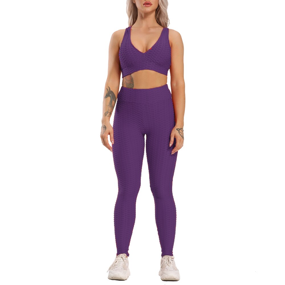 Yoga Set Women Workout Dry Fit Sportswear - 200002143 purple full / S / United States Find Epic Store