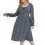 Plus Size Long Sleeve Elegant Mid-Calf Split Dress - 200000347 Find Epic Store