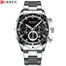Watch Blue Dial Stainless Steel Band Date Mens Business Male Watches Waterproof Luxuries Men Wrist Watches for Men - 0 Silver black Find Epic Store