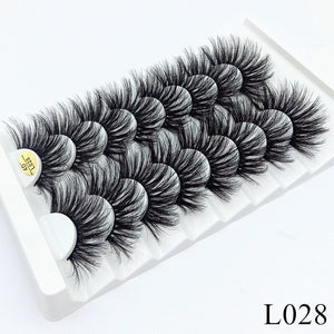 8 pairs of 25mm eyelashes cruelty-free artificial 3D mink eyelashes, soft and natural false eyelashes wholesale manufacturer - 200001197 L028 / United States Find Epic Store