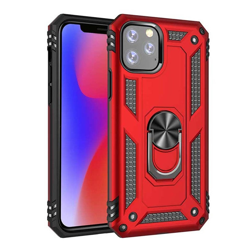 Luxury Armor Shockproof Phone Case For iphone 5 5S SE XS Max 11 Pro XR X 7 8 6 6s Plus Full Cover Car Magnetic Ring Bumper Cases - 380230 For iPhone 5 5S SE / Red Phone Case / United States Find Epic Store