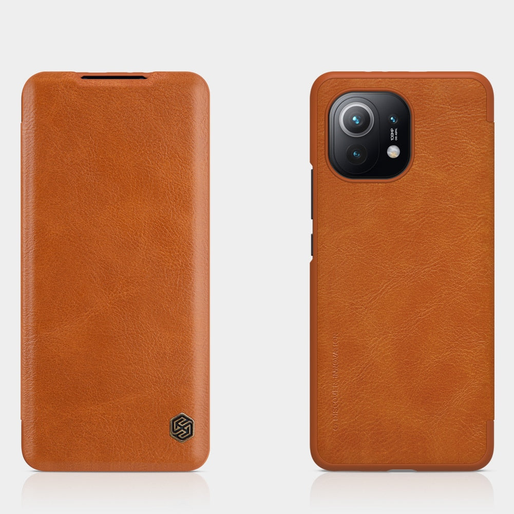 Flip Case For Xiaomi Mi 11 NILLKIN QIN Series Flip Leather Back Cover Card Pocket Phone Capa Coque For Xiaomi Mi 11 case - 380230 For Xiaomi Mi 11 / Brown / United States Find Epic Store