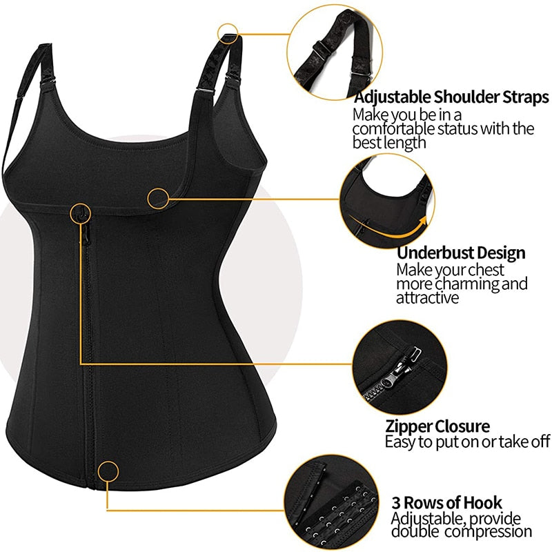 Women Neoprene Shaperwear Waist Traine Push Up Vest Tummy Belly Girdle Body Shaper Waist Cincher Corset Faja Slimming Belt - 0 Find Epic Store