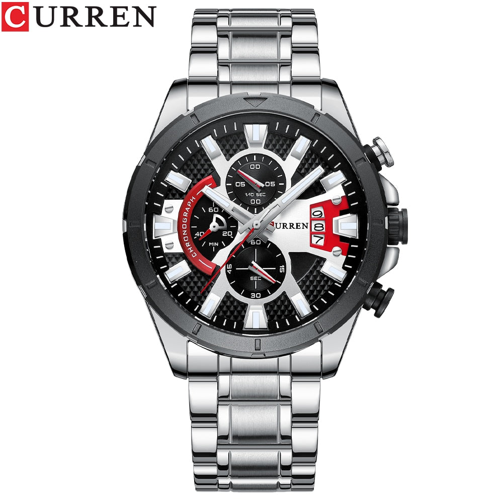 Top Brand Luxury Fashion Watches Men's Casual Quartz Wristwatch Business Watch Men Stainless Steel Waterproof Male Clock - 0 Silver Find Epic Store