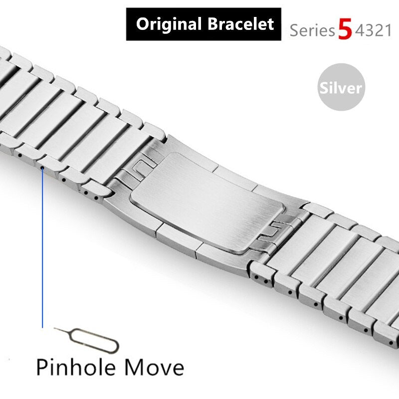 Link Bracelet for Apple Watch band 44mm 40mm iWatch 42mm 38mm Stainless Steel Gen.6th strap for Apple watch series 6 5 4 3 2 se - 200000127 United States / Original Bracelet-S / For 38mm and 40mm Find Epic Store