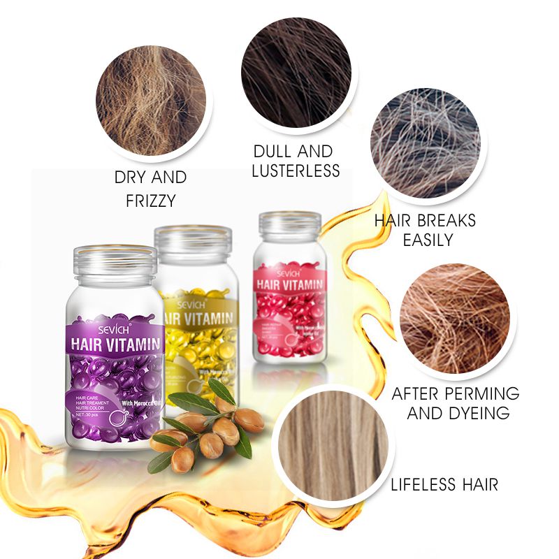 Sevich Smooth Silky Hair Vitamin Capsule Keratin Complex Oil Hair Care Repair Damaged Hair Serum Moroccan Oil Anti Hair Loss - 200001171 Find Epic Store